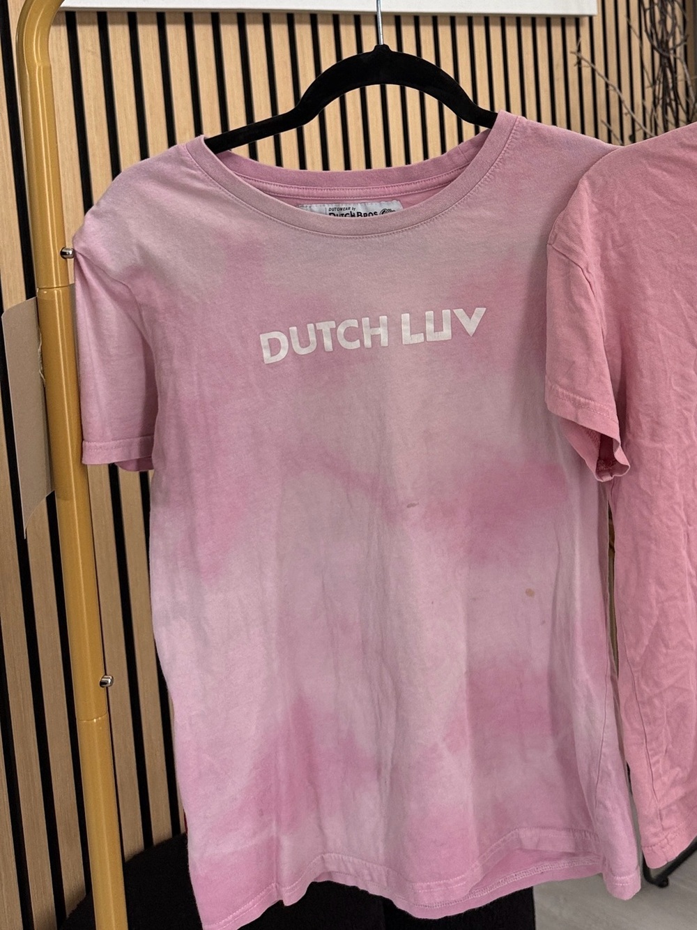 Dutch Bros Pink "Dutch Luv" Short Sleeve Tee